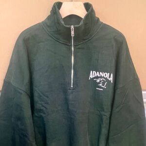 Adanola Forest Green Half-Zip Sweatshirt